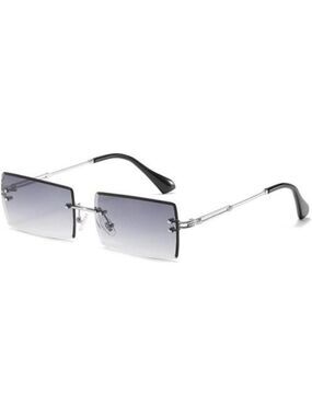 Y2K Rimless Rectangle Sunglasses Retro 2000s Frameless Glasses UV400 Unisex